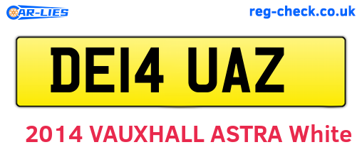 DE14UAZ are the vehicle registration plates.