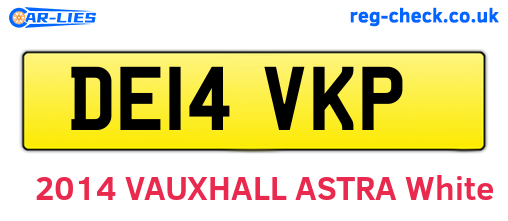 DE14VKP are the vehicle registration plates.