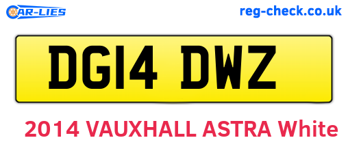 DG14DWZ are the vehicle registration plates.