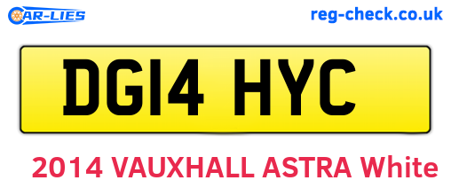 DG14HYC are the vehicle registration plates.