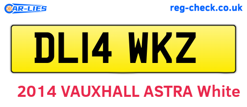DL14WKZ are the vehicle registration plates.