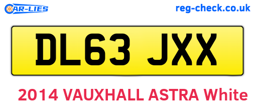 DL63JXX are the vehicle registration plates.