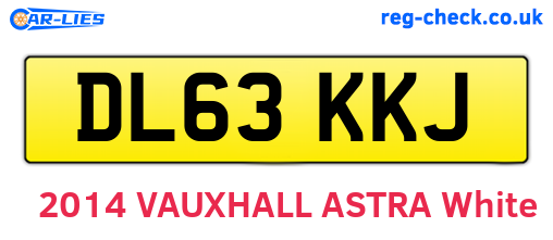 DL63KKJ are the vehicle registration plates.