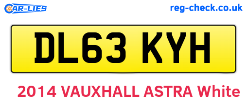 DL63KYH are the vehicle registration plates.