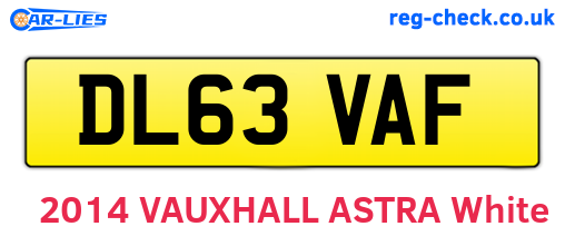 DL63VAF are the vehicle registration plates.