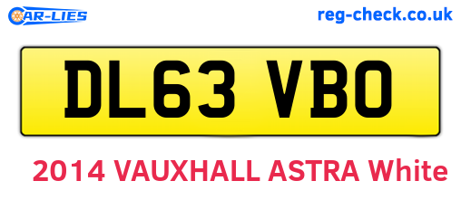 DL63VBO are the vehicle registration plates.
