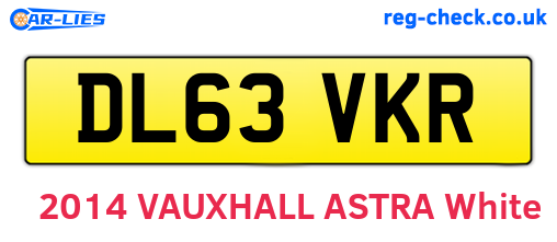 DL63VKR are the vehicle registration plates.