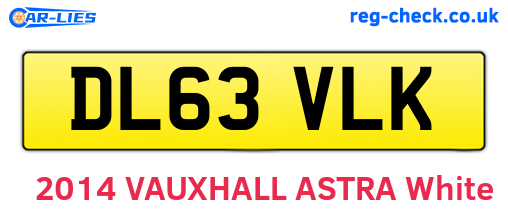 DL63VLK are the vehicle registration plates.