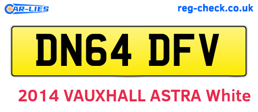 DN64DFV are the vehicle registration plates.