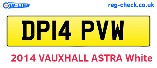 DP14PVW are the vehicle registration plates.