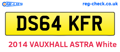 DS64KFR are the vehicle registration plates.