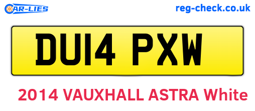 DU14PXW are the vehicle registration plates.