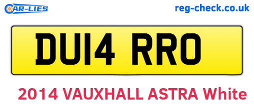DU14RRO are the vehicle registration plates.