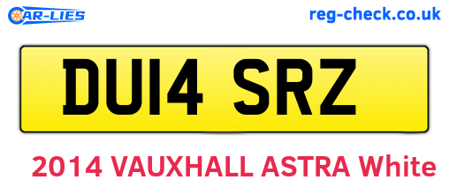 DU14SRZ are the vehicle registration plates.