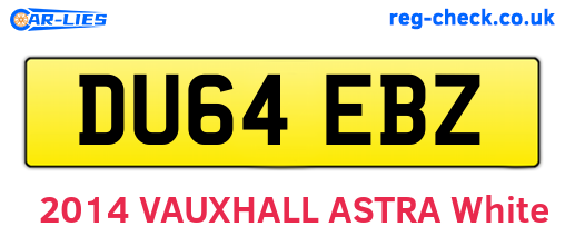 DU64EBZ are the vehicle registration plates.