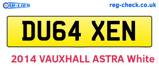 DU64XEN are the vehicle registration plates.