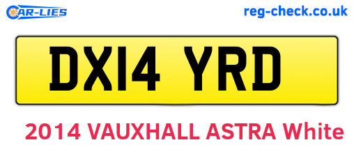 DX14YRD are the vehicle registration plates.