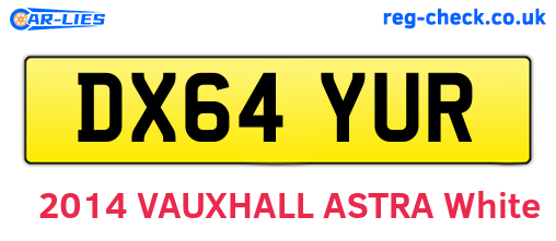 DX64YUR are the vehicle registration plates.