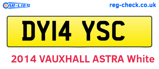 DY14YSC are the vehicle registration plates.