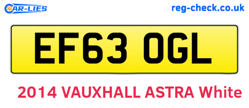EF63OGL are the vehicle registration plates.