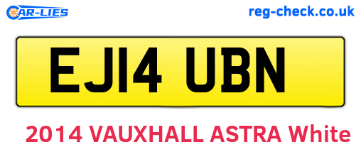 EJ14UBN are the vehicle registration plates.