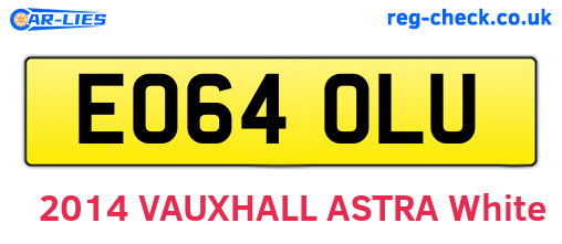 EO64OLU are the vehicle registration plates.