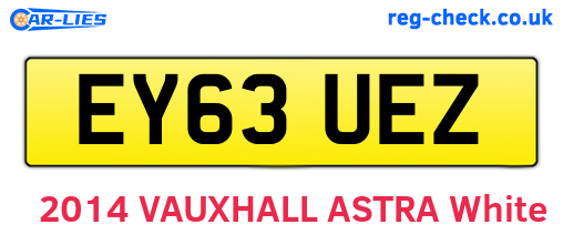 EY63UEZ are the vehicle registration plates.