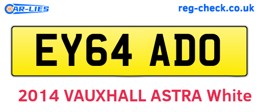 EY64ADO are the vehicle registration plates.