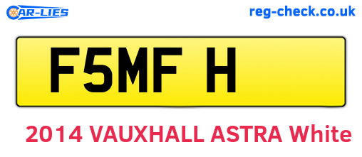 F5MFH are the vehicle registration plates.