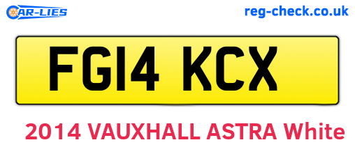 FG14KCX are the vehicle registration plates.