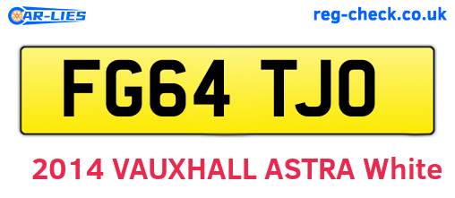 FG64TJO are the vehicle registration plates.