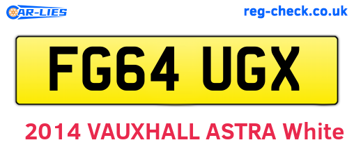 FG64UGX are the vehicle registration plates.
