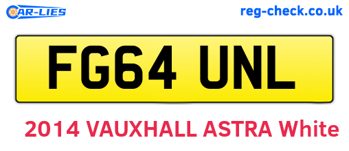 FG64UNL are the vehicle registration plates.