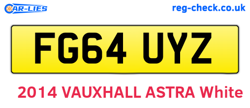 FG64UYZ are the vehicle registration plates.