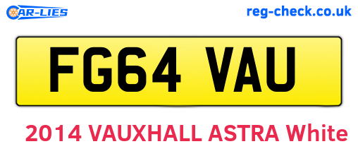 FG64VAU are the vehicle registration plates.