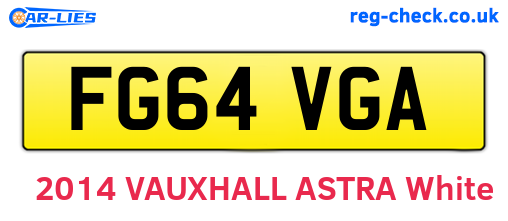 FG64VGA are the vehicle registration plates.