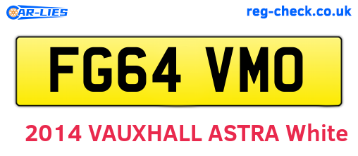 FG64VMO are the vehicle registration plates.