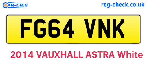 FG64VNK are the vehicle registration plates.