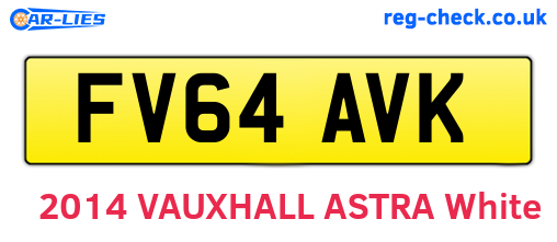 FV64AVK are the vehicle registration plates.