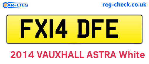 FX14DFE are the vehicle registration plates.