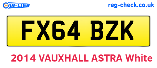 FX64BZK are the vehicle registration plates.
