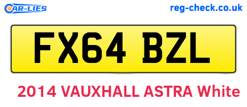 FX64BZL are the vehicle registration plates.