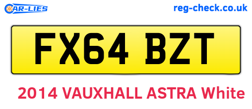 FX64BZT are the vehicle registration plates.
