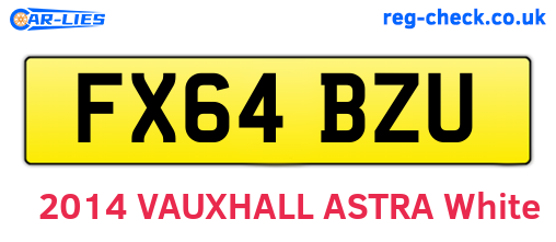 FX64BZU are the vehicle registration plates.