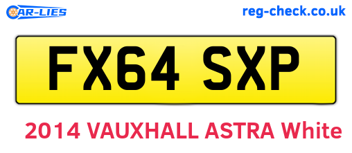 FX64SXP are the vehicle registration plates.