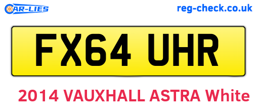 FX64UHR are the vehicle registration plates.