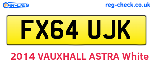 FX64UJK are the vehicle registration plates.