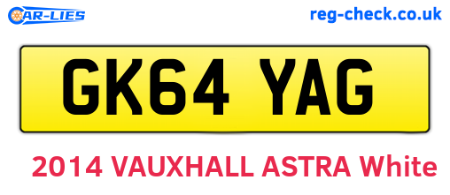 GK64YAG are the vehicle registration plates.