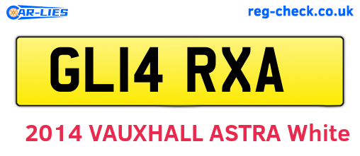 GL14RXA are the vehicle registration plates.