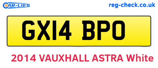GX14BPO are the vehicle registration plates.